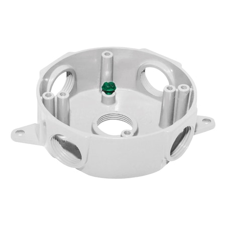 Sigma Engineered Solutions Electrical Box, Outlet Box Type, Die-Cast Metal, Round Shape 143854WH